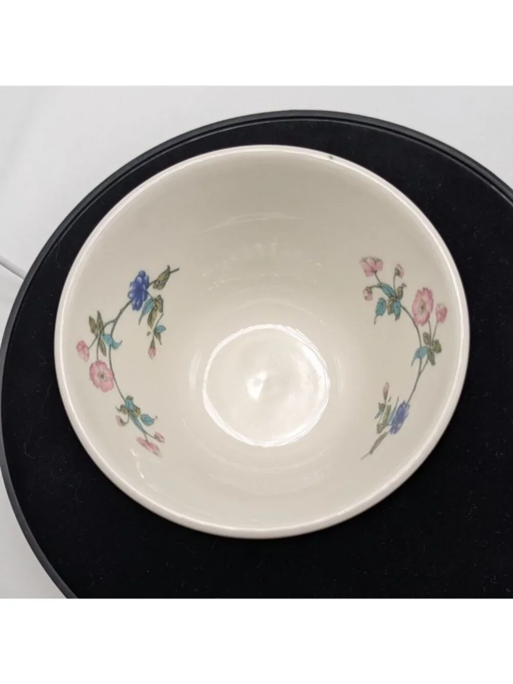 Syracuse China Custard Cup Summerdale Floral White Ceramic Bowl 4 inch wide